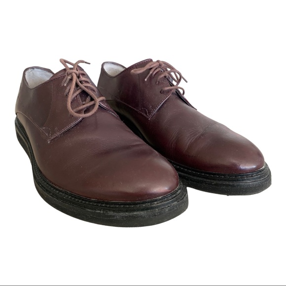 Hugo Boss Burgundy Leather Derby Shoes - Picture 3 of 6